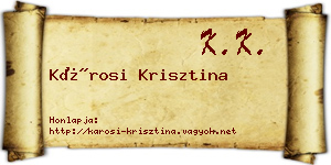 Károsi Krisztina névjegykártya