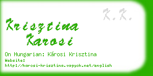 krisztina karosi business card